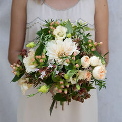 Seasonal Peach and Apricot Bridesmaid Bouquet
