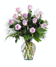 Load image into Gallery viewer, Dozen roses in a vase