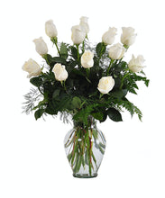 Load image into Gallery viewer, Dozen roses in a vase