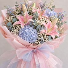 Load image into Gallery viewer, Lilies and hydrangeas
