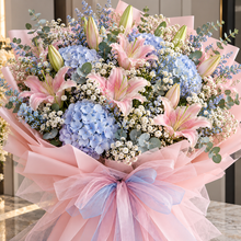 Load image into Gallery viewer, Lilies and hydrangeas
