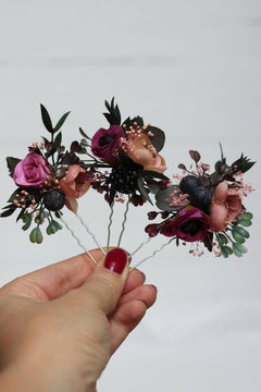 Floral hair pins